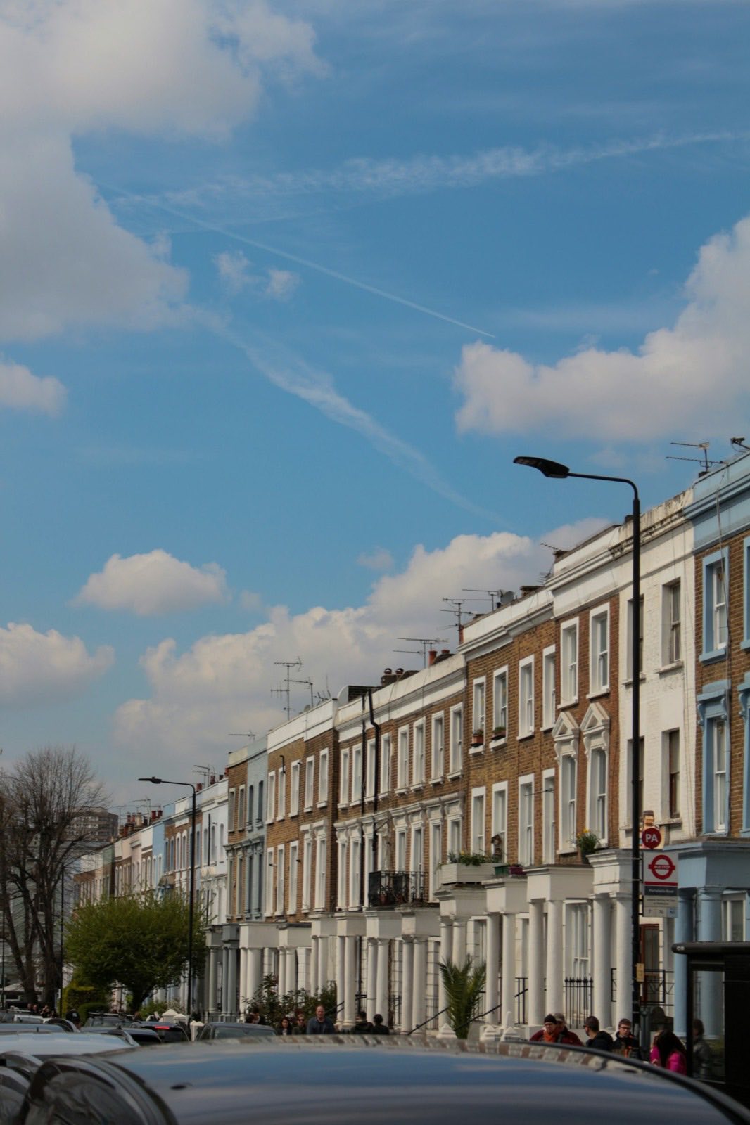 A row of terraced houses on a London street